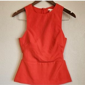H&M Orange Peplum Top Sz 2